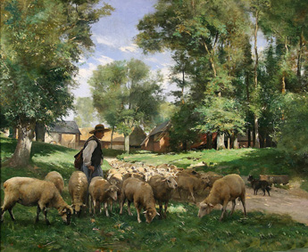 un berger et son troupeau 345